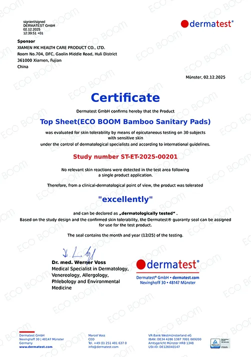Dermatest-Certificate-ECO-BOOM-Bamboo-Sanitary-Pads-PURE.webp